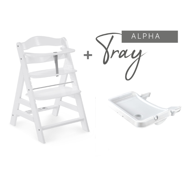 Pack Silla de comer Alpha+ White & Accesorio Hauck