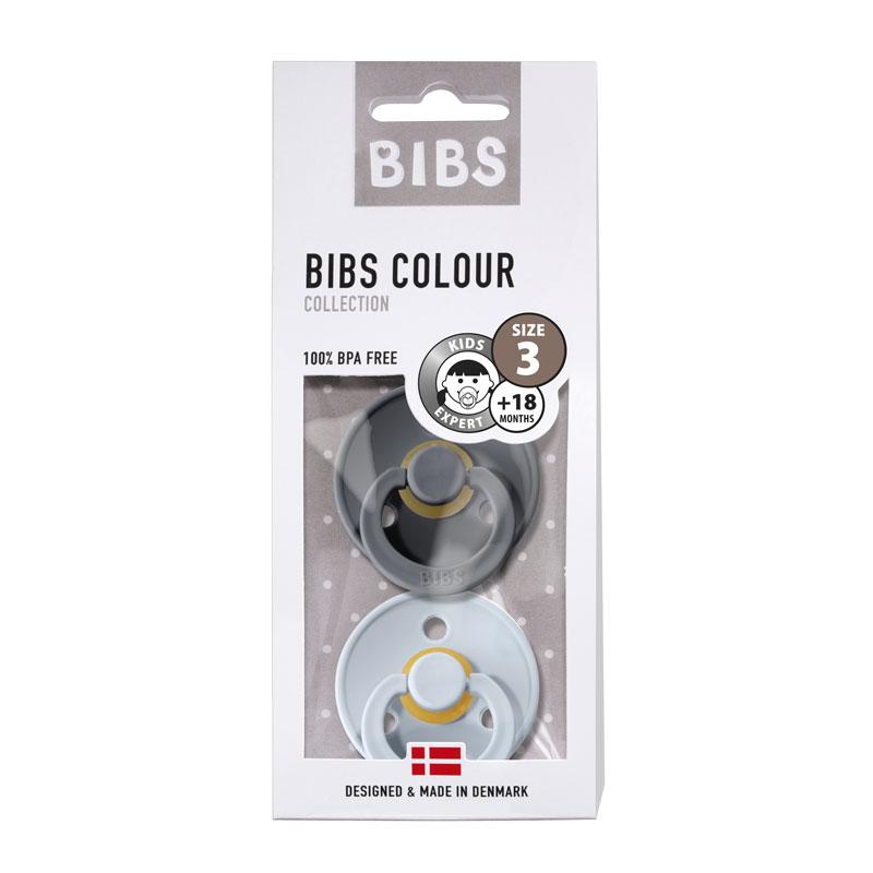 Bibs Chupete Colour x2 Iron/Baby Blue 0-6M | 6-18M | +18M