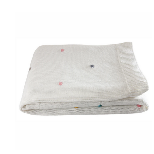 Owi Manta Hilo 100% algodón Blanca Puntitos Colores