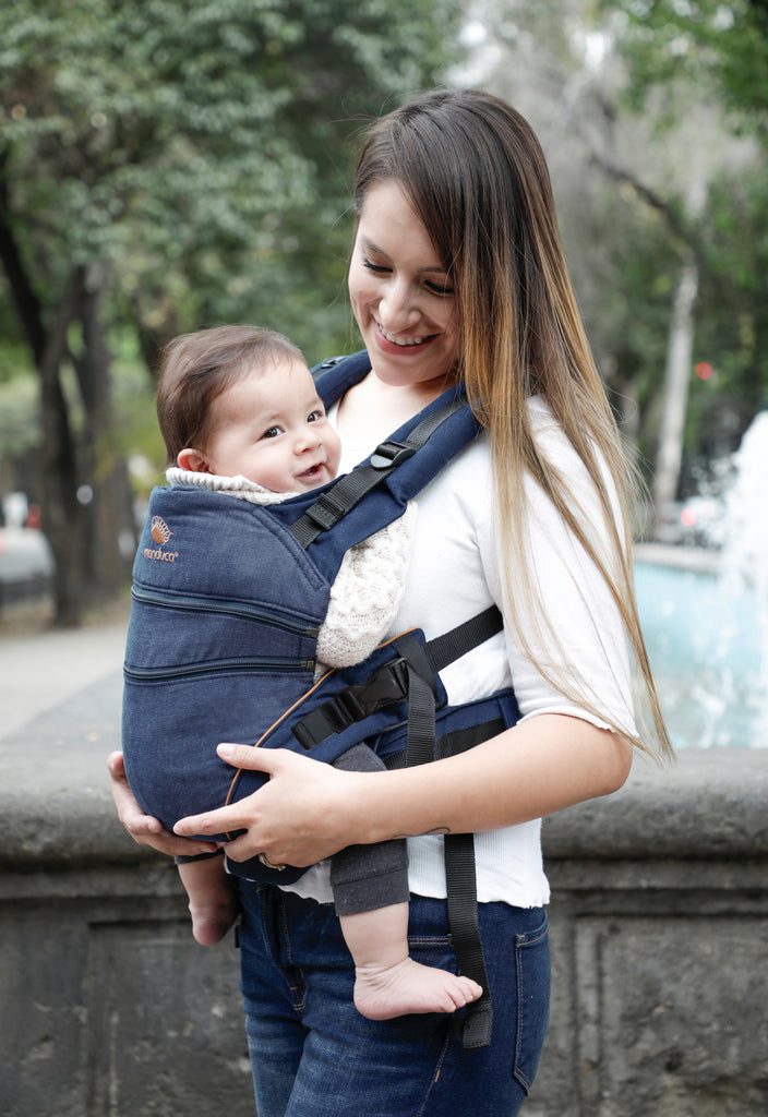 Mochila Portabebe Manduca XT Cotton Denim blue Maxi Crece