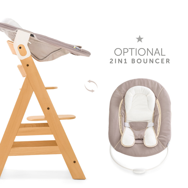 Pack Silla de comer Alpha+ Natural & Accesorio Hauck