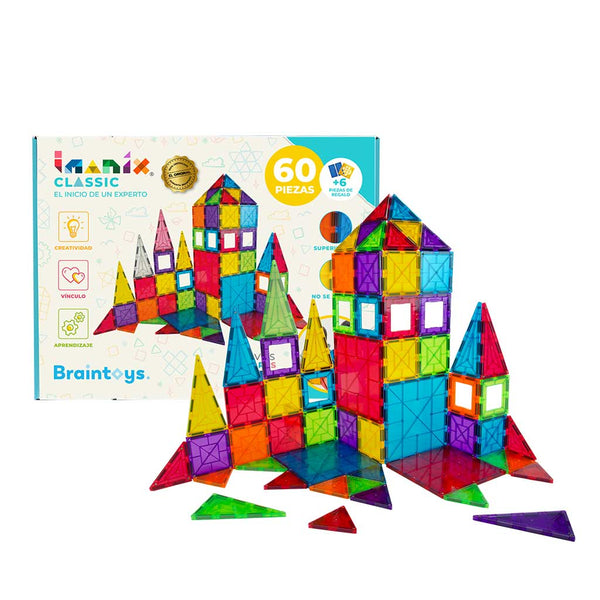 Imanix standard 60 piezas + 6 clicks de regalo, Braintoys - Juego de construcción